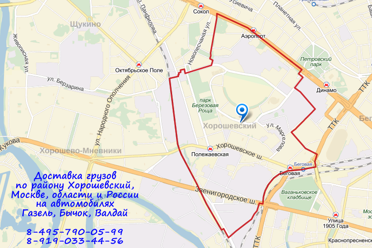Карта района Хорошевский