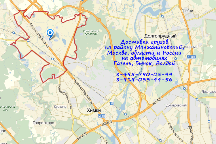 Карта района Молжаниновский